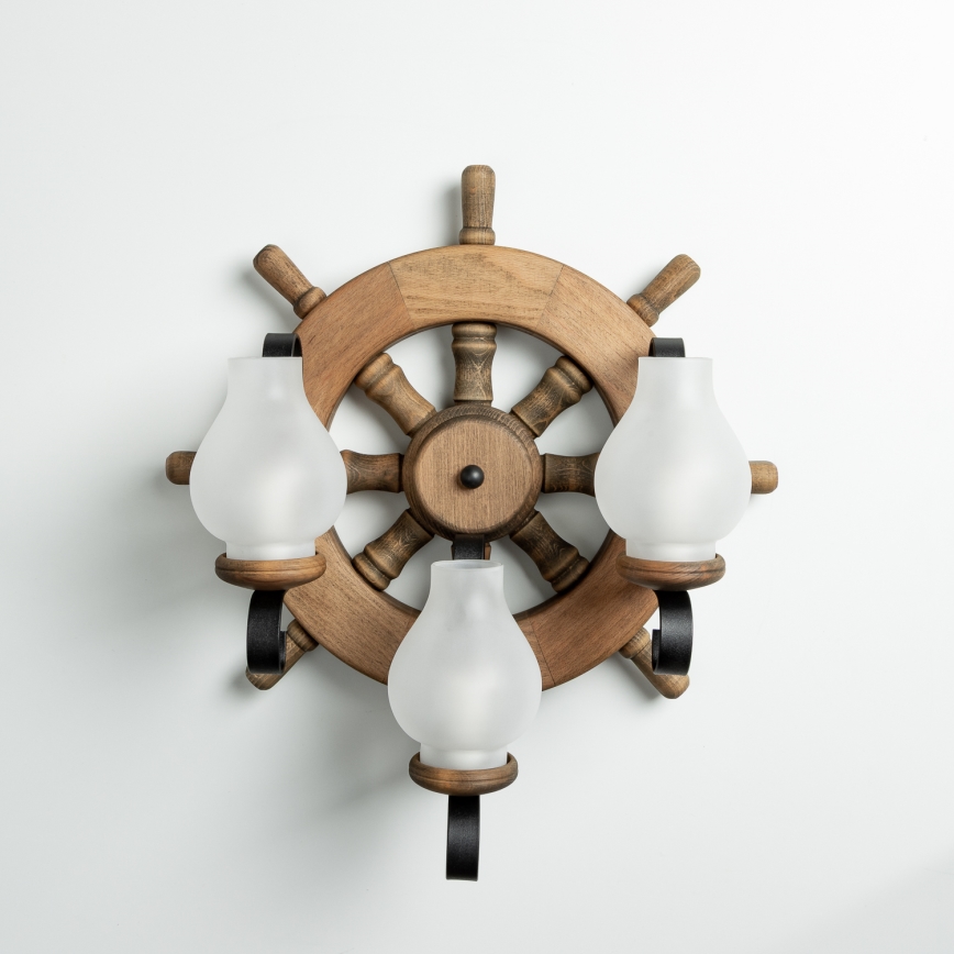 Brilagi - Fali lámpa TIMONA 3xE14/40W/230V bükkfa