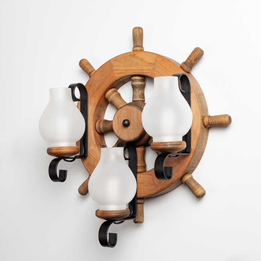 Brilagi - Fali lámpa TIMONA 3xE14/40W/230V bükkfa