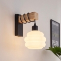 BRILAGI - Fali lámpa WOOD GLASS 1xE27/60W/230V fenyő/fekete/fehér