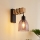 Brilagi - Fali lámpa WOOD GLASS 1xE27/60W/230V fenyő/fekete/füstös bézs