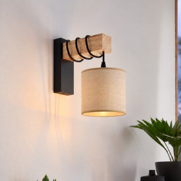 BRILAGI - Fali lámpatest NUBILA 1xE27/60W/230V barna/fekete/világosbarna