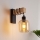 Brilagi - Fali lámpatest WOOD GLASS 1xE27/60W/230V fenyő/fekete/füstbarna