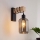 Brilagi - Fali lámpatest WOOD GLASS 1xE27/60W/230V fenyő/fekete/füstszürke