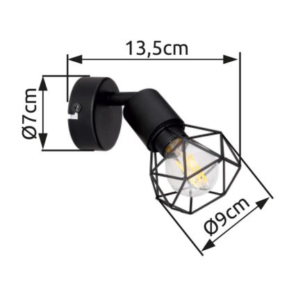Brilagi - Fali spotlámpa CAGE 1xE14/40W/230V