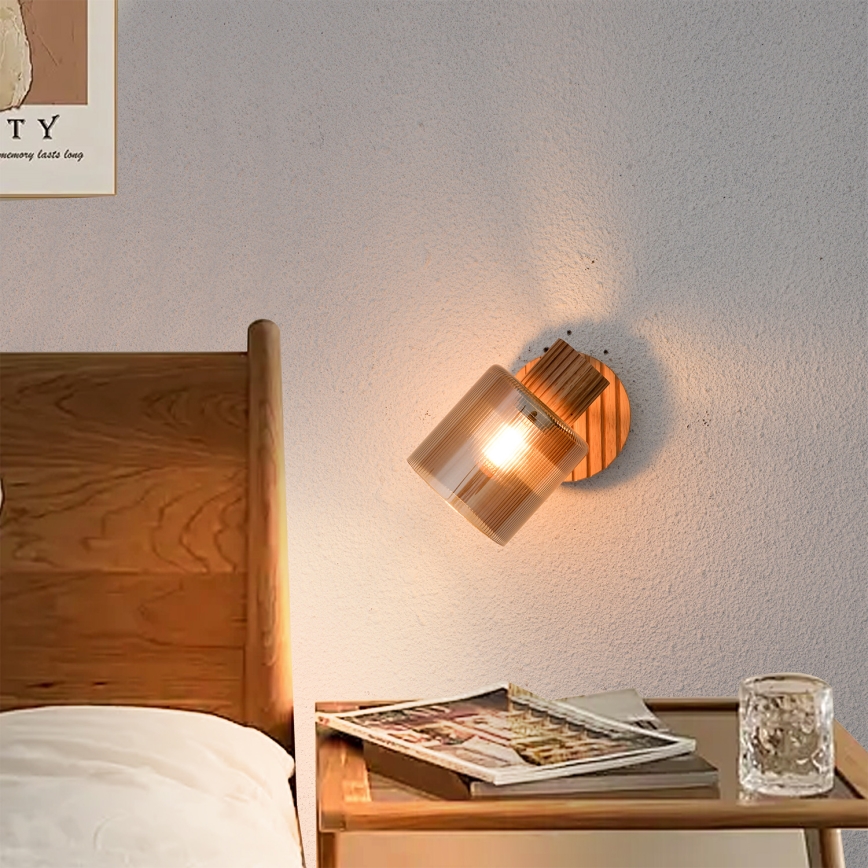 Brilagi - Fali spotlámpa HYGGE 1xE14/15W/230V fa/füstszínű