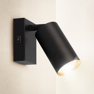 Brilagi - Fali spotlámpa kapcsolóval SELE 1xGU10/30W/230V fekete/arany