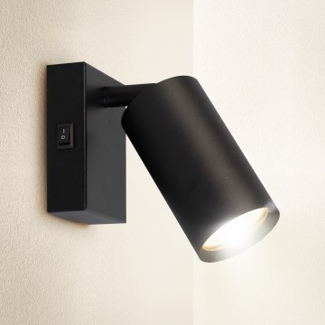 Brilagi - Fali spotlámpa kapcsolóval SELE 1xGU10/30W/230V fekete
