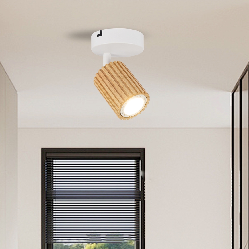 Brilagi - Fali spotlámpa MODERN WOOD 1xGU10/8W/230V fa/fehér