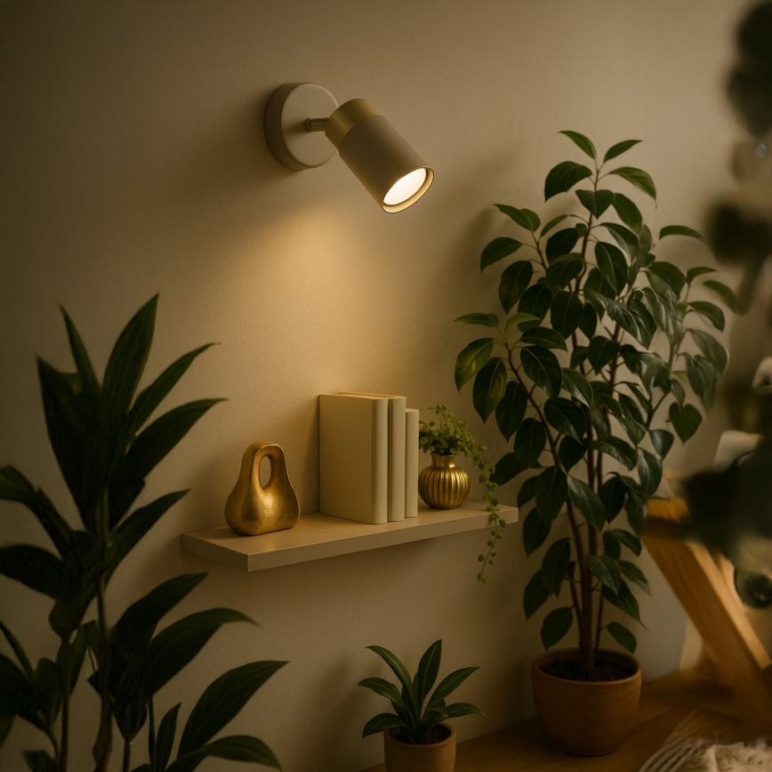 Brilagi - Fali spotlámpa POKER 1xGU10/25W/230V bézs/arany