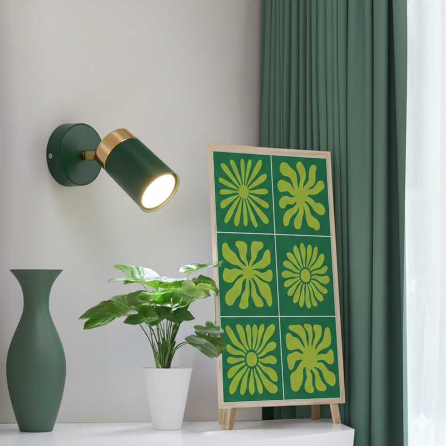 Brilagi - Fali spotlámpa POKER 1xGU10/25W/230V zöld/arany