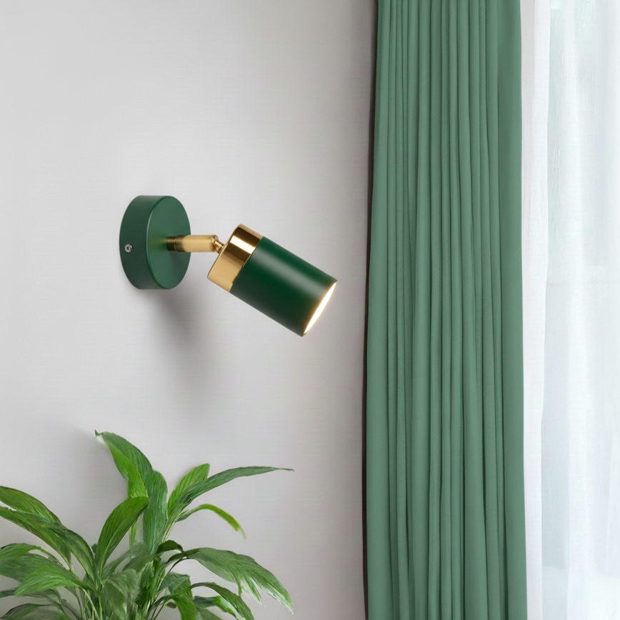 Brilagi - Fali spotlámpa POKER 1xGU10/25W/230V zöld/arany