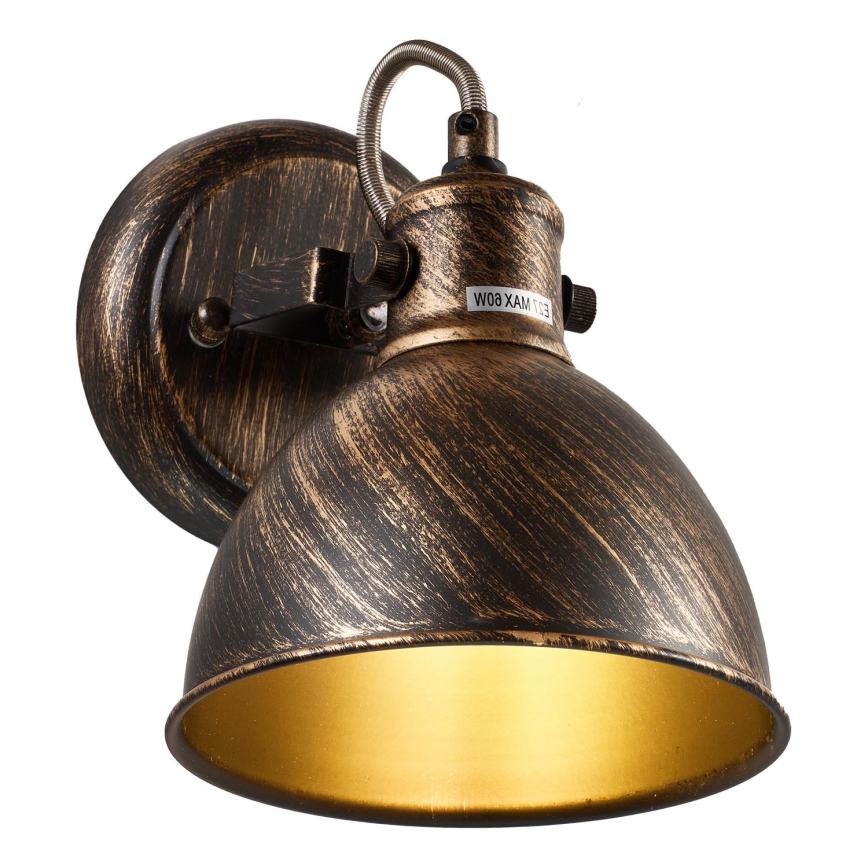 Brilagi - Fali spotlámpa TECHNO 1xE27/60W/230V bronz/patinás