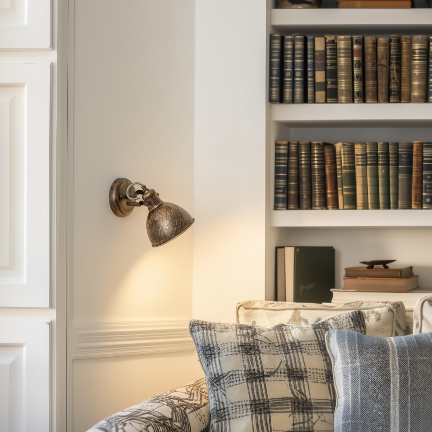 Brilagi - Fali spotlámpa TECHNO 1xE27/60W/230V bronz/patinás