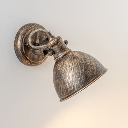 Brilagi - Fali spotlámpa TECHNO 1xE27/60W/230V bronz/patinás