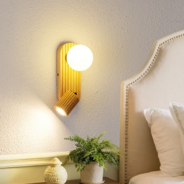 Brilagi - Falra szerelhető spotlámpa MODERN WOOD 1xG9/5W/230V + 1xGU10/8W fa