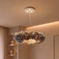 Brilagi - FEATHER LED csillár kábelen 3xE27/40W/230V + 3xLED/3W, átm. 50 cm, szürke