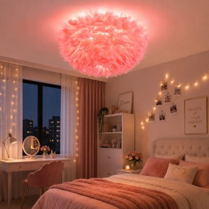 Brilagi - FEATHER mennyezeti lámpatest 3xE27/40W/230V átm. 50 cm rózsaszín