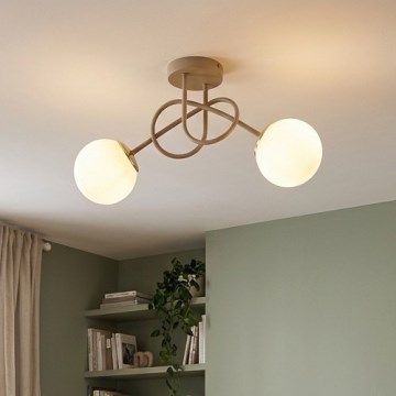 Brilagi - Felületre szerelhető csillár 2xE27/60W/230V bézs/arany