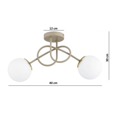 Brilagi - Felületre szerelhető csillár 2xE27/60W/230V bézs/arany