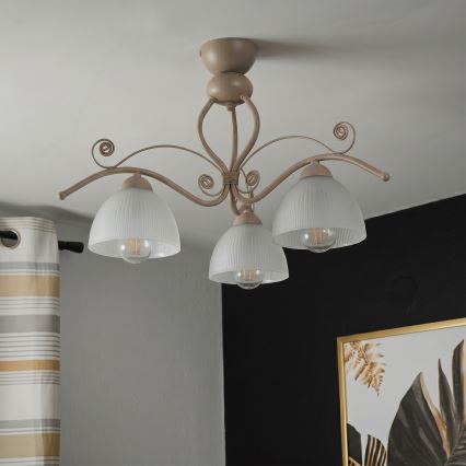 Brilagi - Felületre szerelhető csillár ANTICO MODERN 3xE27/60W/230V bézs