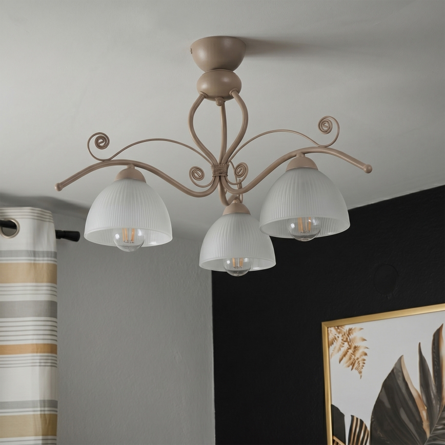 Brilagi - Felületre szerelhető csillár ANTICO MODERN 3xE27/60W/230V bézs