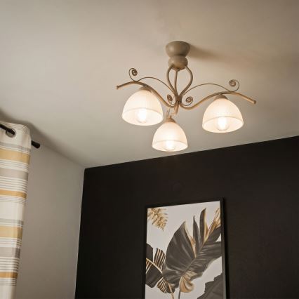 Brilagi - Felületre szerelhető csillár ANTICO MODERN 3xE27/60W/230V bézs