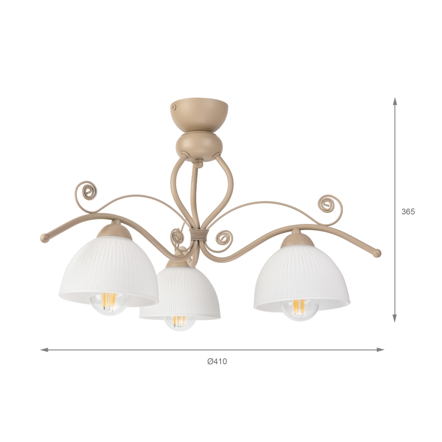 Brilagi - Felületre szerelhető csillár ANTICO MODERN 3xE27/60W/230V bézs