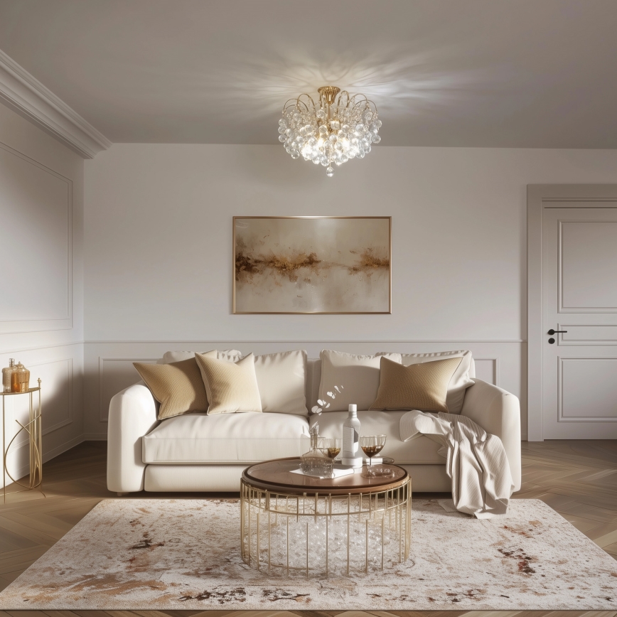 Brilagi - Felületre szerelhető csillár CRYSTAL 6xE14/60W/230V arany