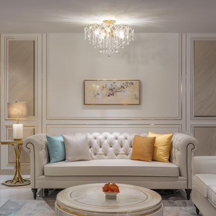 Brilagi - Felületre szerelhető csillár CRYSTAL 6xE14/60W/230V arany