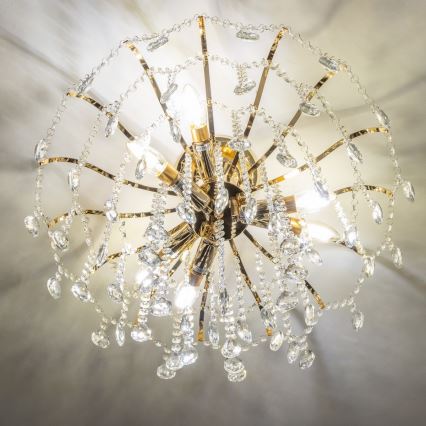 Brilagi - Felületre szerelhető csillár CRYSTAL 6xE14/60W/230V arany