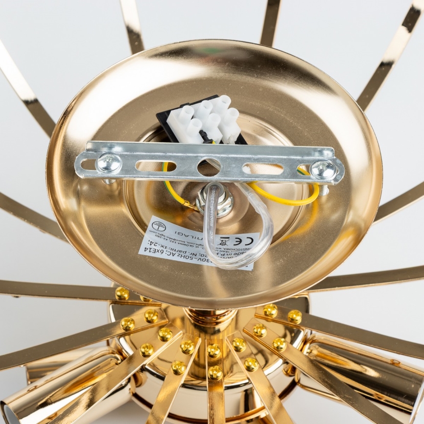 Brilagi - Felületre szerelhető csillár CRYSTAL 6xE14/60W/230V arany