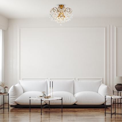 Brilagi - Felületre szerelhető csillár CRYSTAL 6xE14/60W/230V bronz