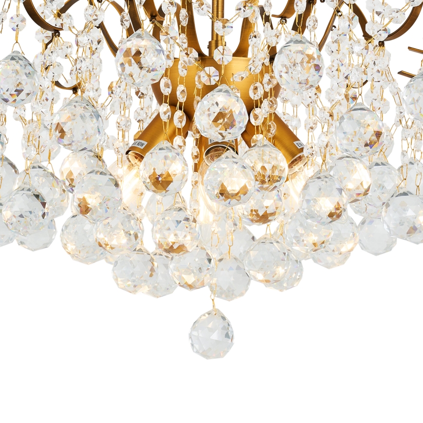 Brilagi - Felületre szerelhető csillár CRYSTAL 6xE14/60W/230V bronz