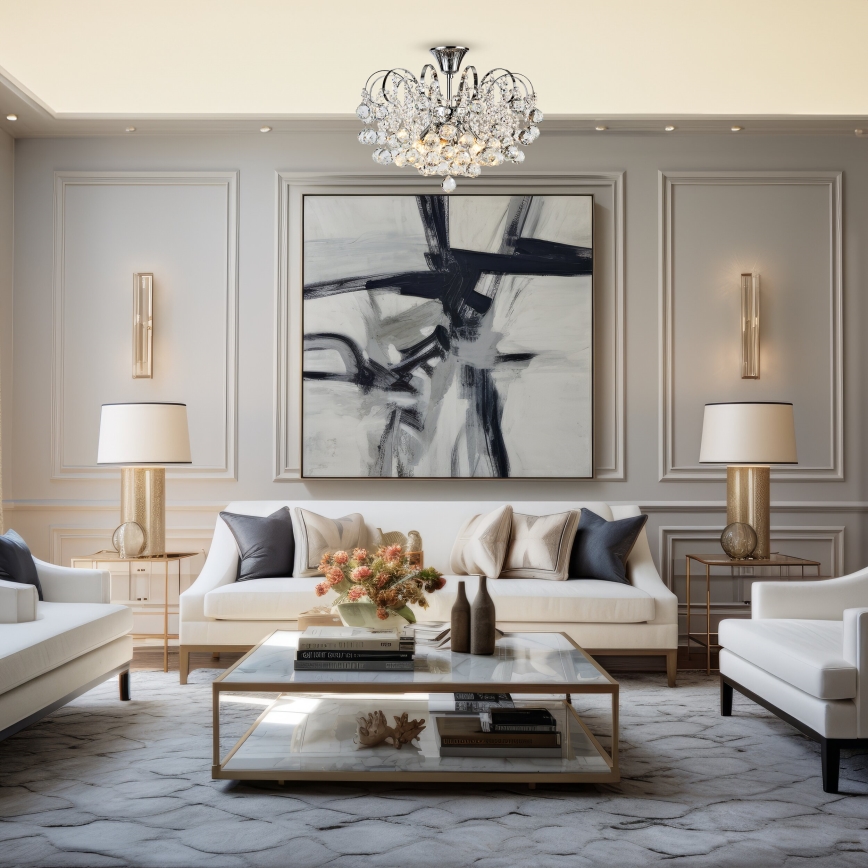 Brilagi - Felületre szerelhető csillár CRYSTAL 6xE14/60W/230V fényezett króm