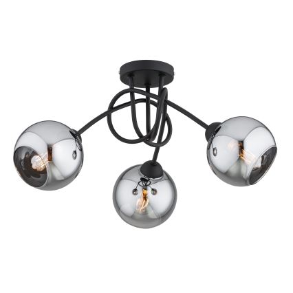 Brilagi - Felületre szerelhető csillár DIOR 3xE27/60W/230V fekete/füstszürke