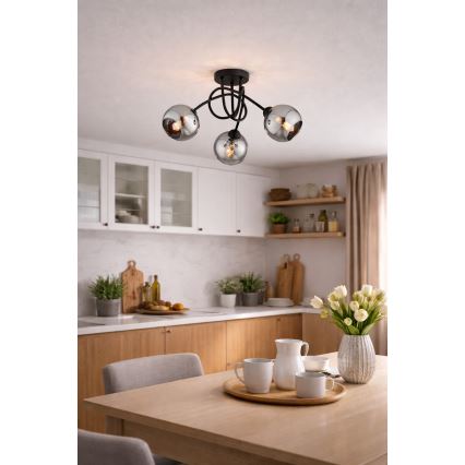 Brilagi - Felületre szerelhető csillár DIOR 3xE27/60W/230V fekete/füstszürke