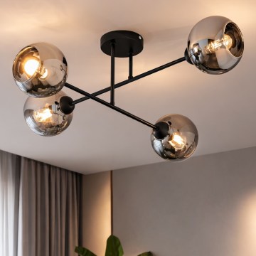 Brilagi - Felületre szerelhető csillár DIOR 4xE27/60W/230V fekete/füstszürke