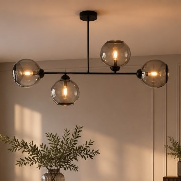 Brilagi - Felületre szerelhető csillár DIOR 4xE27/60W/230V fekete/füstszürke