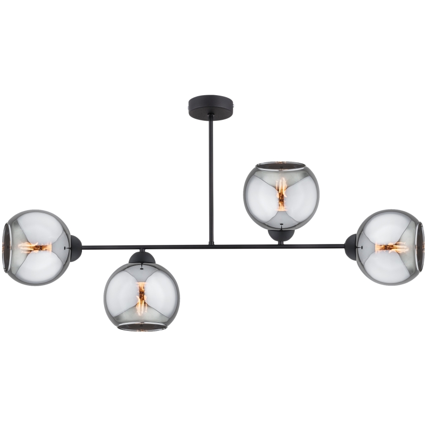 Brilagi - Felületre szerelhető csillár DIOR 4xE27/60W/230V fekete/füstszürke