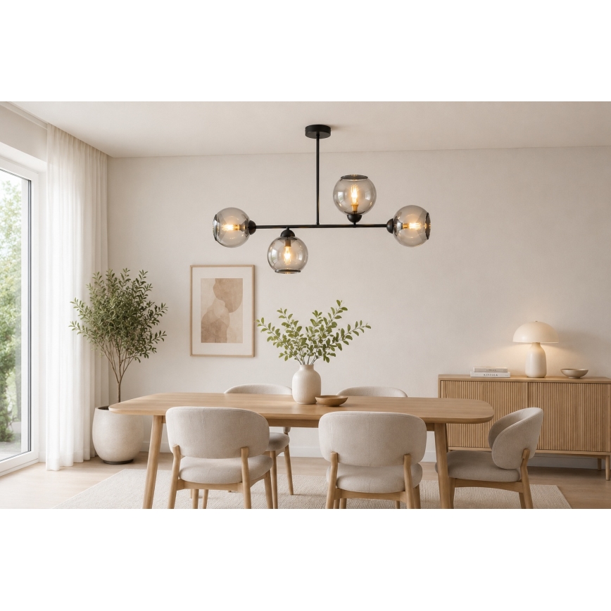 Brilagi - Felületre szerelhető csillár DIOR 4xE27/60W/230V fekete/füstszürke