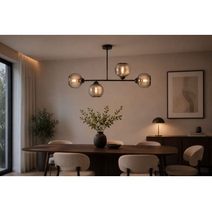 Brilagi - Felületre szerelhető csillár DIOR 4xE27/60W/230V fekete/füstszürke