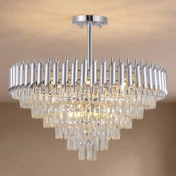 BRILAGI - Felületre szerelhető csillár ECLIPSE 12xE14/10W/230V átm. 78 cm ezüstszínű