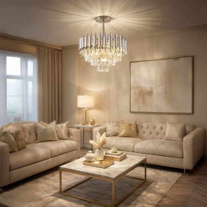 Brilagi - Felületre szerelhető csillár ECLIPSE 5xE14/10W/230V átm. 38 cm ezüst