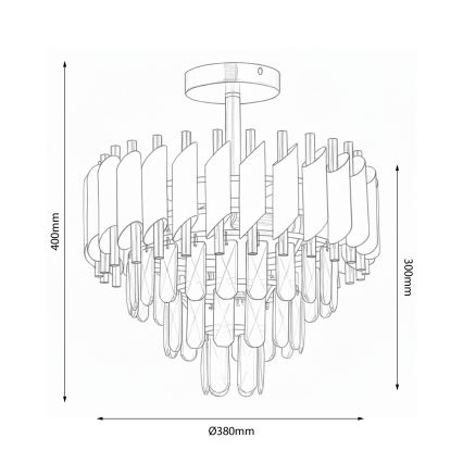Brilagi - Felületre szerelhető csillár ECLIPSE 5xE14/10W/230V átm. 38 cm ezüst