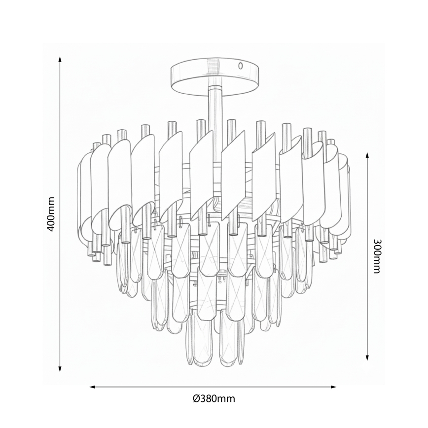 Brilagi - Felületre szerelhető csillár ECLIPSE 5xE14/10W/230V átm. 38 cm ezüst