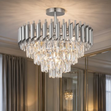 Brilagi - Felületre szerelhető csillár ECLIPSE 7xE14/10W/230V, átmérő 48 cm, ezüst