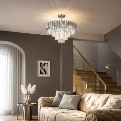 Brilagi - Felületre szerelhető csillár ECLIPSE 7xE14/10W/230V, átmérő 48 cm, ezüst