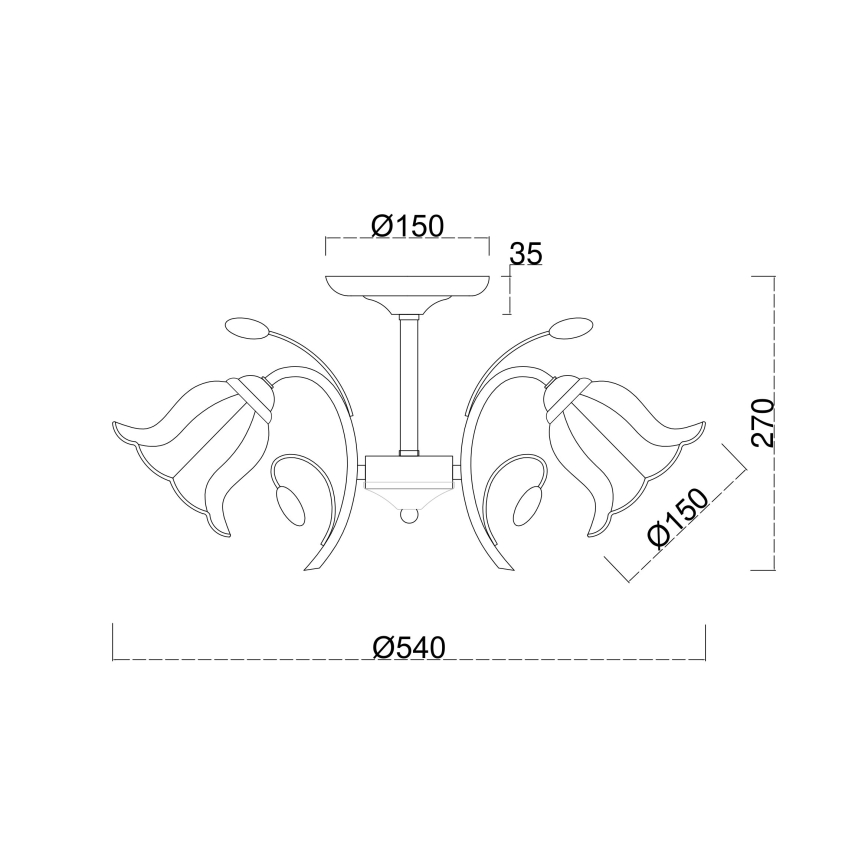 Brilagi - Felületre szerelhető csillár FLORA 3xE27/60W/230V bronz