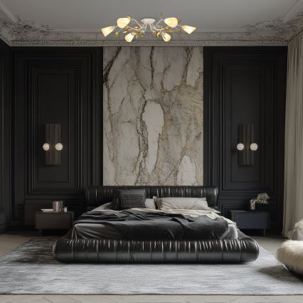 Brilagi - Felületre szerelhető csillár FLORA 6xE14/60W/230V arany/krémes/patinás