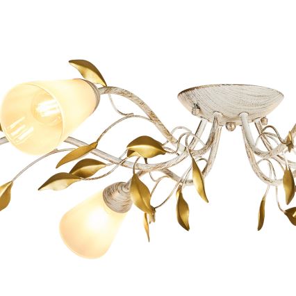 Brilagi - Felületre szerelhető csillár FLORA 6xE14/60W/230V arany/krémes/patinás